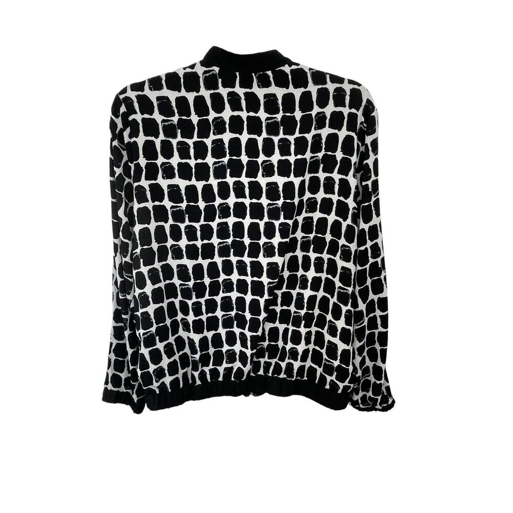 Valerie Stevens Womens Medium M Jacket Stretch Long Sleeve Black White Office - Picture 5 of 8